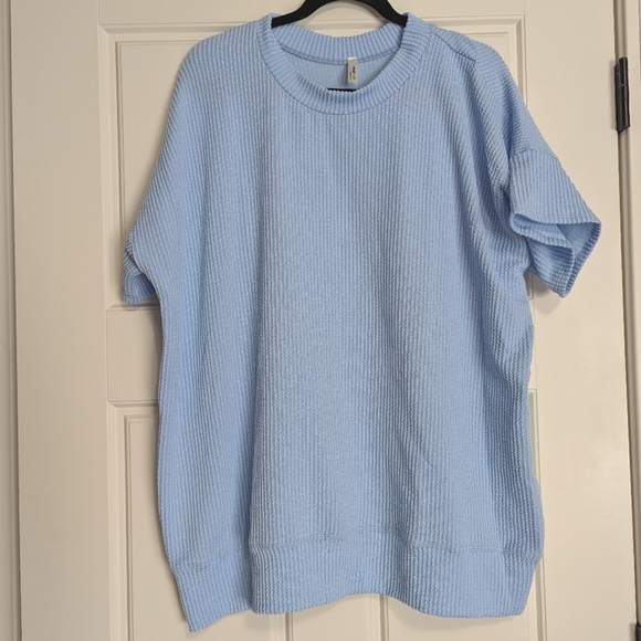 NWOT Ribbed Baby Blue Tunic, Magic Fit Brand Size S/M - Picture 1 of 4